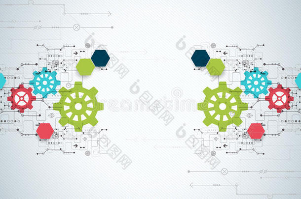 齿轮高科技数字技术与工程背景。