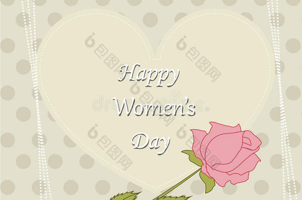 一张鲜花玫瑰的快乐女人的庆祝海报。 模板