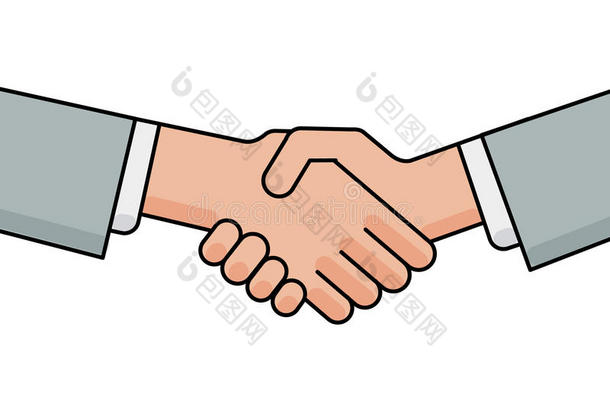 商务握手，问候和协议签署