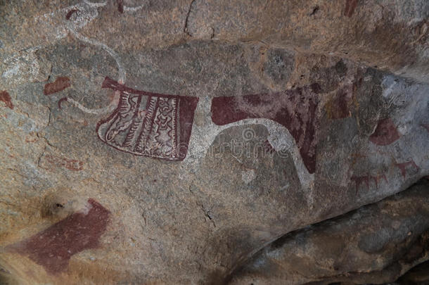 洞穴绘画和岩画LaasGeel附近的哈尔格萨特写索马里
