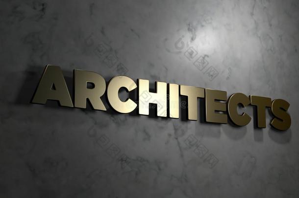 建筑师-黑色背景上的金色文本-3d渲染免版税库存图片