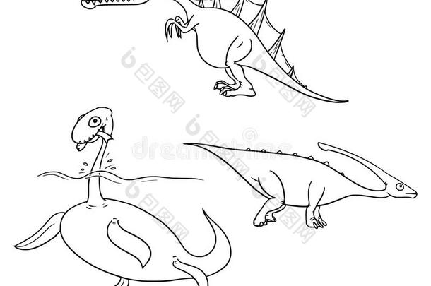 卡通矢量集02古代恐龙怪物