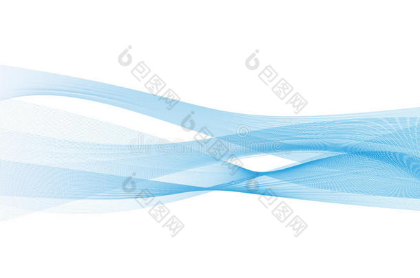 抽象透明蓝波背景。 烟雾效果设计元素壁纸。 现代设计EPS10矢量