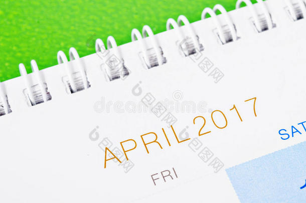 2017年4月日历。