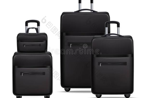 <strong>商务旅行黑色</strong>写实行李套装