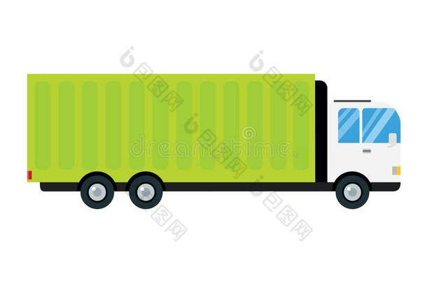 送货运输货车矢量插图卡车拖车运输业务货运车辆