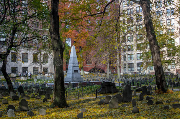 谷仓埋葬地面墓地-波士顿，马萨诸塞州，美国