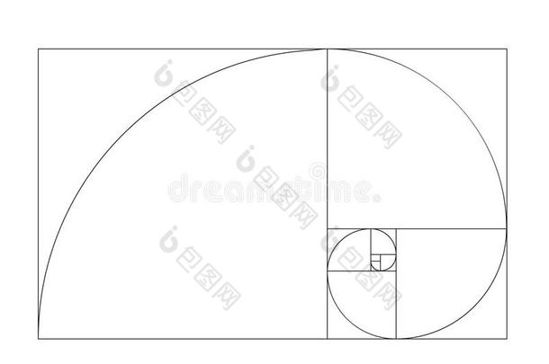 黄金比率模板向量。 黄金分割框架
