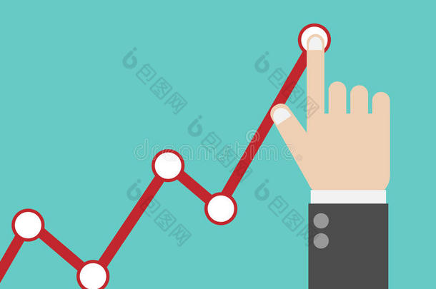 不断增长的商业图表商人管理金融增长图模板