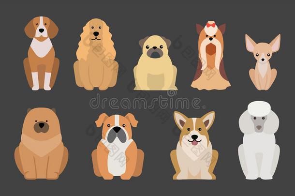 有趣的卡通狗角色面包插图卡通风格快乐小狗和孤立友好的哺乳动物可爱的吉祥物