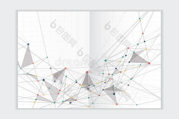 摘要背景年报模板，几何三角形设计业务<strong>手册封面</strong>