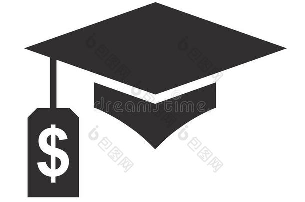 研究生贷款图标-学生贷款图形用于教育、财政援助或援助、政府贷款和债务