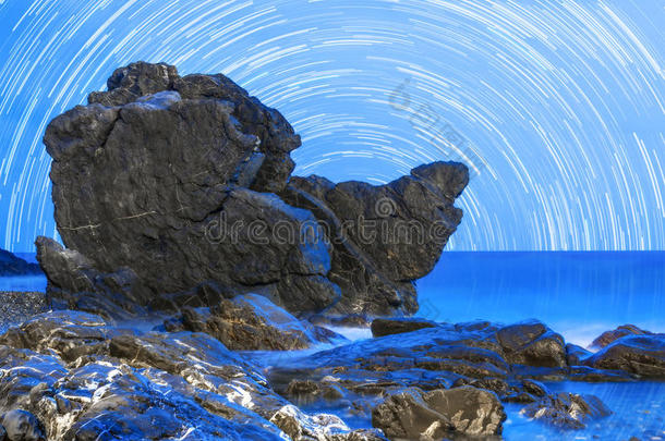 天文学天体摄影背景海滩蓝色