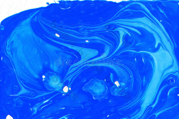 抽象蓝色绿松石水波蓝色彩绘纹理漩涡抽象