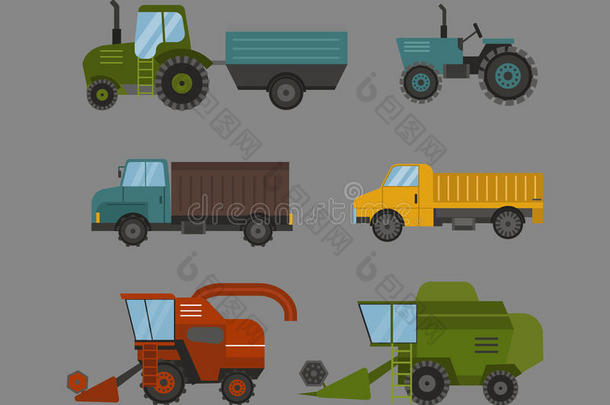 农业工业农机机械拖拉机联合挖掘机农村机械玉米车收获轮