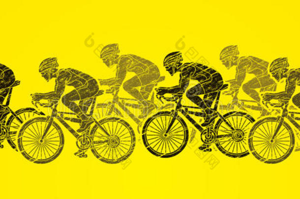 一组自行车赛车图形矢量