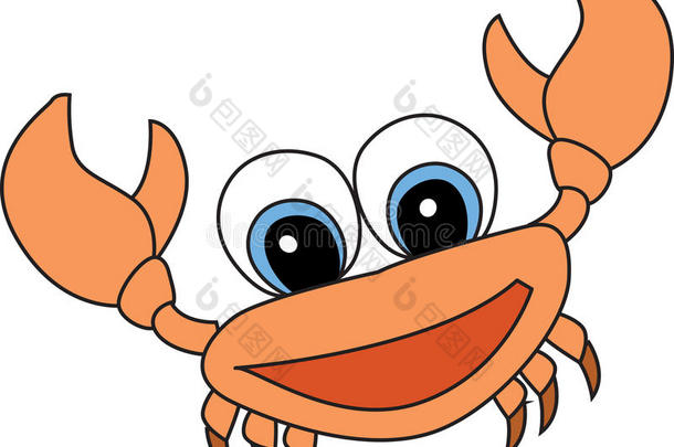 螃蟹的卡通插图