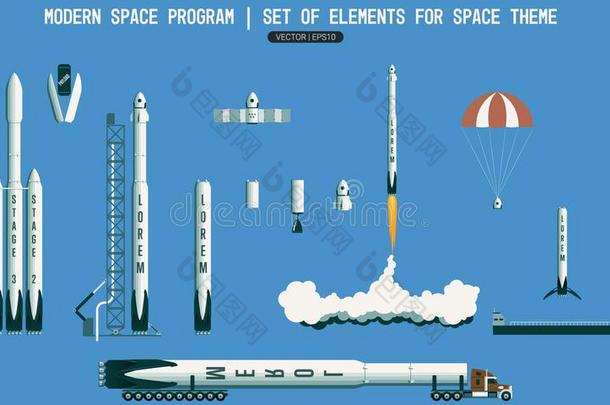 放置关于原理为空间主题.现代的空间程序.火箭,