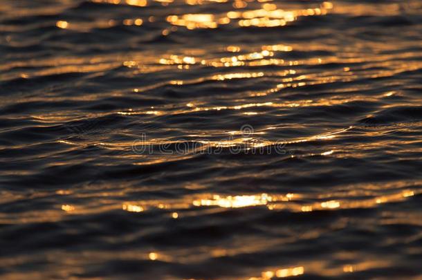无缝的质地暖和的颜色光亮的日落水表面