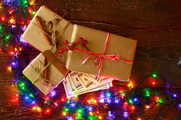 圣诞节赠品或现在的盒有包装的采用牛皮纸纸和dec或a