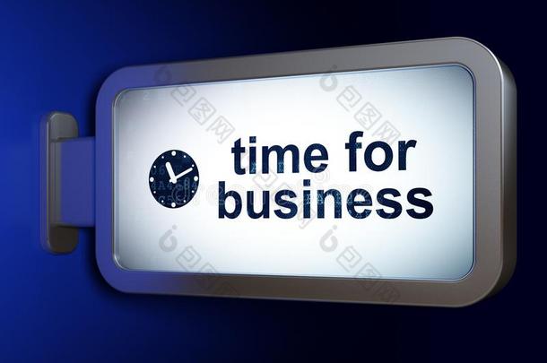 时间轴观念:时间为商业和钟向广告牌后面