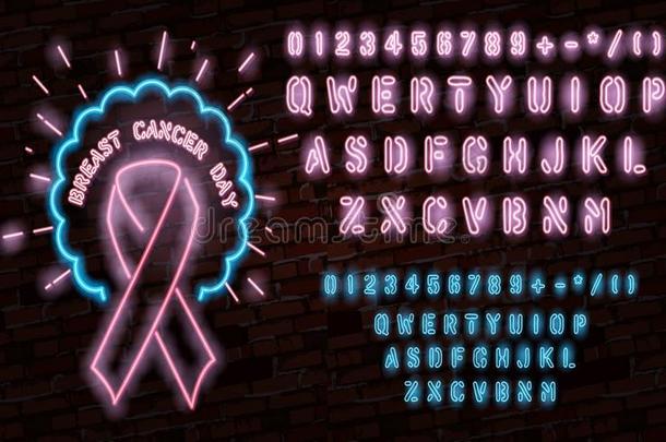 乳房癌症察觉月象征,粉红色的带象征.氖英语字母表的第12个字母