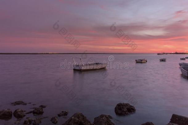 日落海景画看法关于奥豪造船所,海滨向河口福尔莫斯
