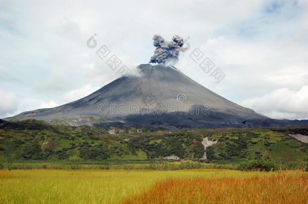 卡里姆斯基。火山喷发采用堪察加半岛