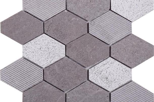 无缝的灰色的六边形大理石马赛克模式