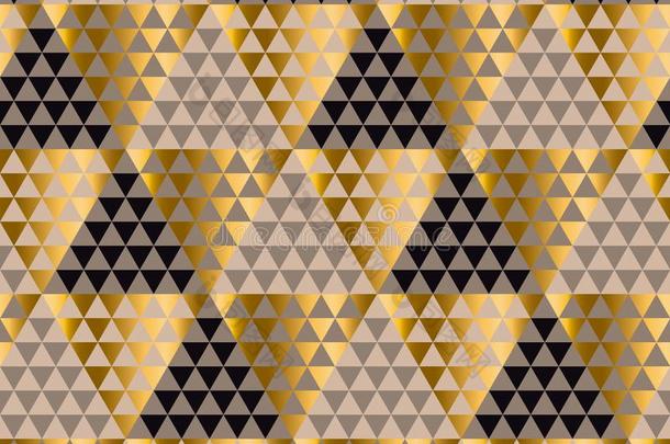 奢侈几何学黑的,金和米黄色无缝的矢量