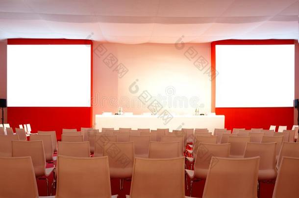 空的内部关于会议过道.会议房间红色的内部.