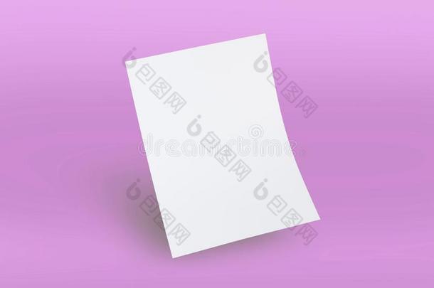 空白的白色的信笺上方的印刷文字向粉红色的背景向替换你的设计