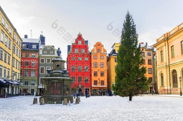 圣诞节采用斯德哥尔摩.骗子和骗子正方形装饰为圣诞节