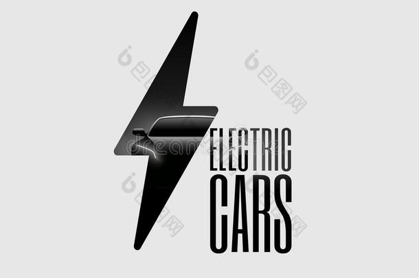 电的汽车海报飞鸟横幅符号样板.极简抽象艺术的vectograp矢量图
