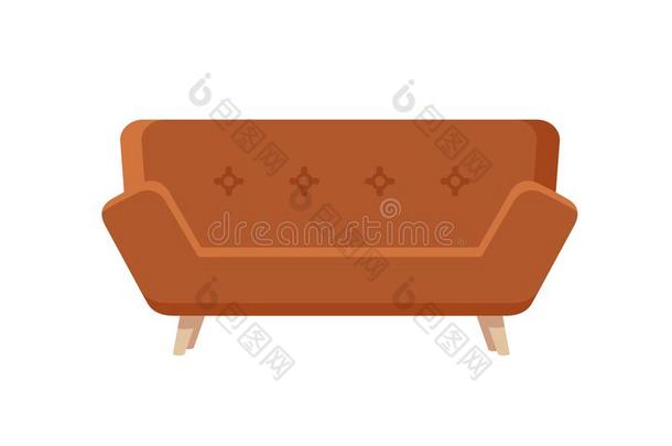 棕色的沙发家具.长的沙发.