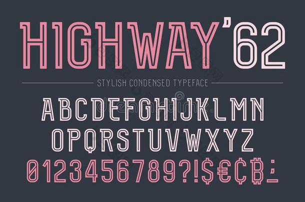 公路矢量装饰的明显的字体设计,字母表,字体