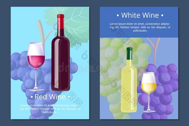 白色的葡萄酒海报和文本向矢量Illustrati向