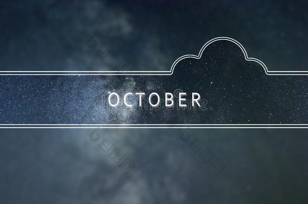 十月单词云观念.空间背景.
