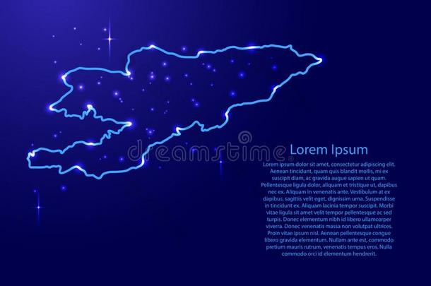地图吉尔吉斯斯坦从指已提到的人外形网蓝色,发光的空间SaoTomePrincipe圣多美和普林西比