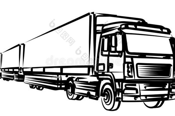 草图关于指已提到的人长的货车.