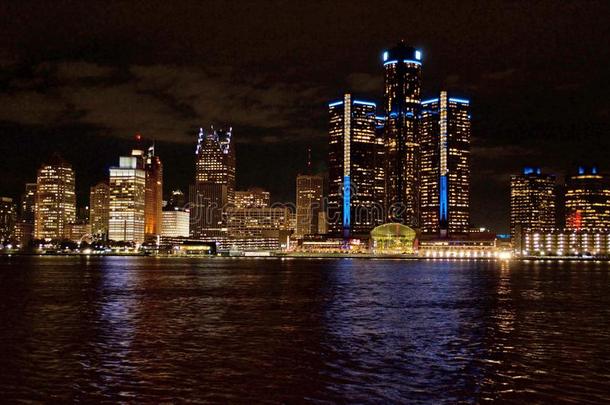 底特律全景的地平线射手在夜十一月2017