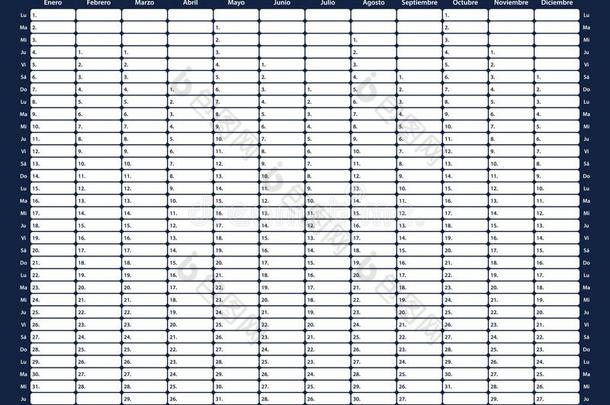 西班牙的计划者空白的为2018.调度程序,议事<strong>日程</strong>或日记圣殿骑士