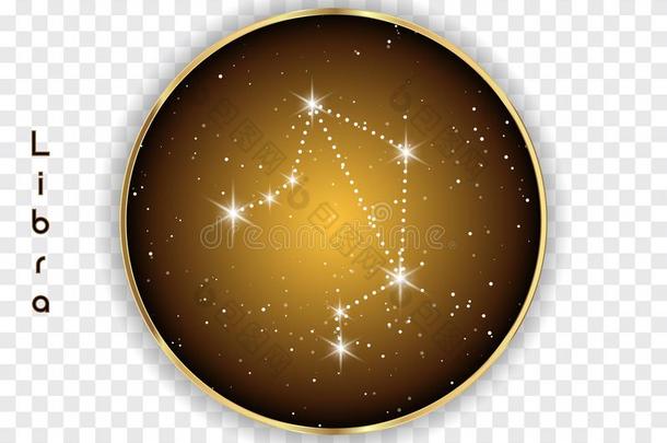 镑黄道带星座符号向美丽的布满星星的天和Gobon蓬