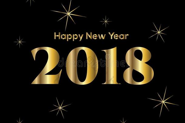 2018-幸福的新的年,算术采用金色的条纹