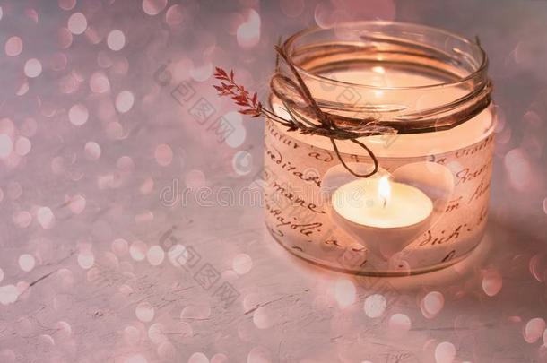 玻璃罐子蜡烛支持物剪纸装饰将切开出局心形状闪烁的