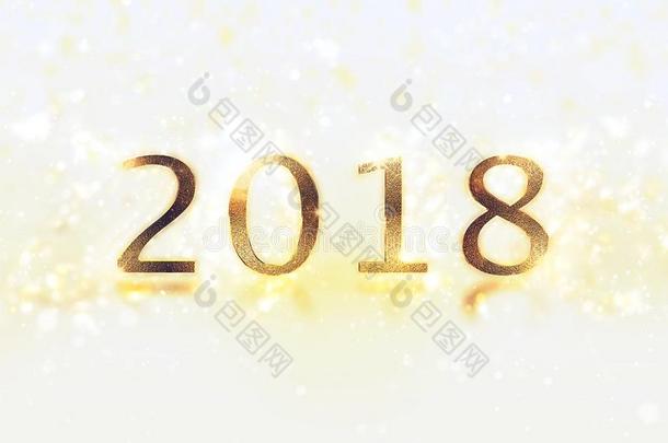 幸福的新的年横幅和2018算术向明亮的背景.