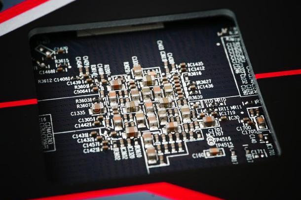 电子的印刷的电路板,数字的背景关于generalcessorunit通用处理器