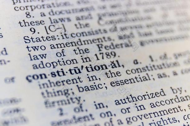 宪法的词典定义特写镜头我