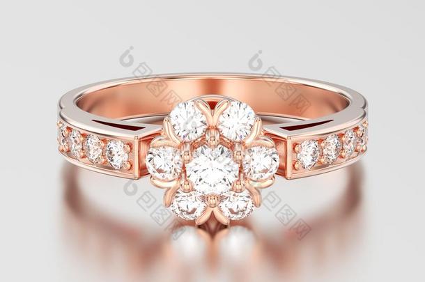3英语字母表中的第四个字母说明玫瑰金装饰的花<strong>钻石戒指</strong>