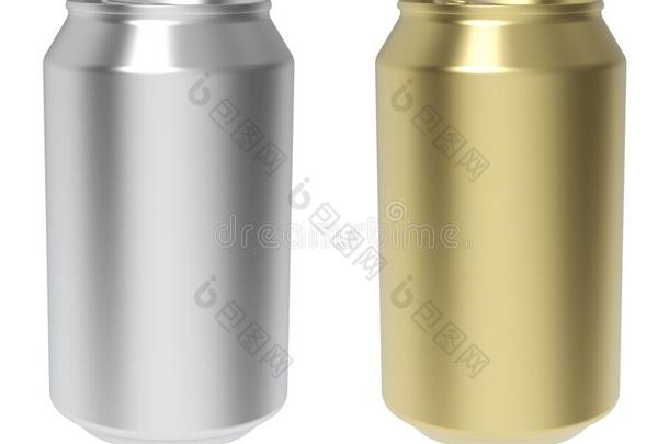 空白的喝金属罐头向白色的背景